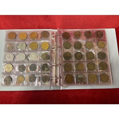 24 - Coin album with contents of British (Queen Victoria to Elizabeth II) and foreign coins. Includes Ken... 