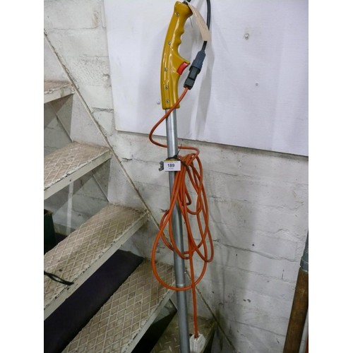 189 - Vintage garden tiller plus hand tools