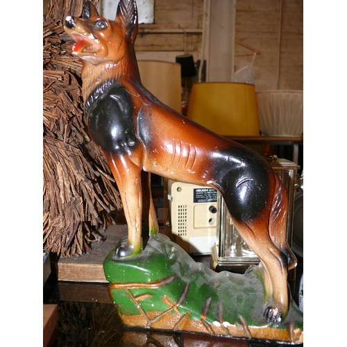 217 - Vintage chalk figurine of a German Shepherd