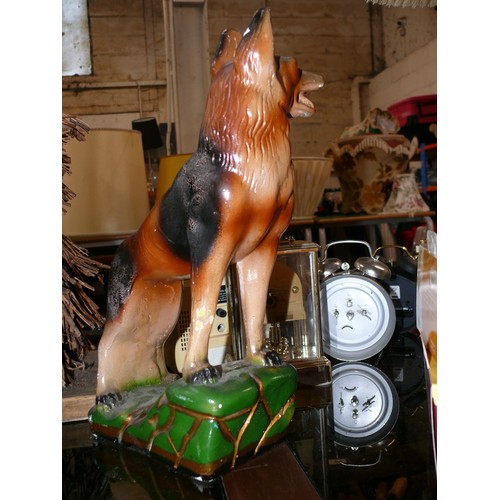 217 - Vintage chalk figurine of a German Shepherd