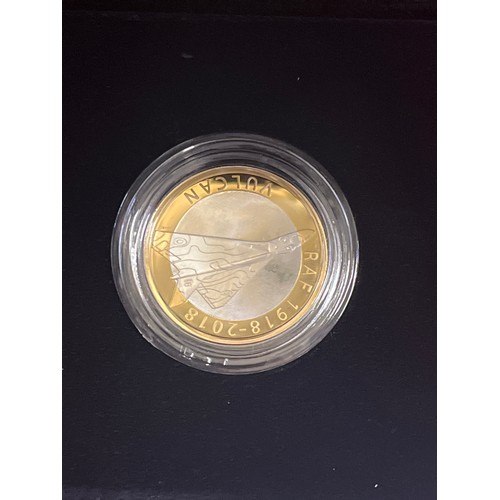 37 - Sterling silver proof £2.00 coin. RAF Centenary Vulcan 2018. Limited edition 1/7,500 in case and out... 