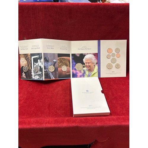 57 - Royal Mint 2021 brilliant uncirculated coin set including three £2 coins and the £5 coin