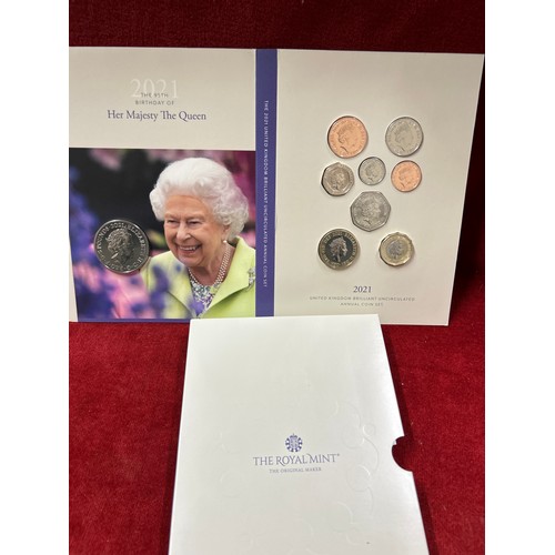 57 - Royal Mint 2021 brilliant uncirculated coin set including three £2 coins and the £5 coin