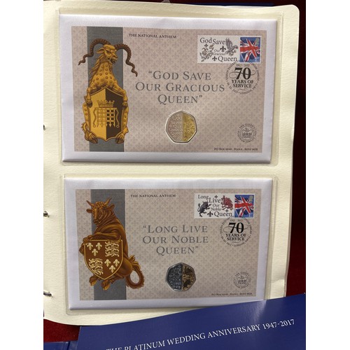 56 - Queen Elizabeth II Fifty Pence Coin Collection - dual silver plated coins. By Westminster Collection... 