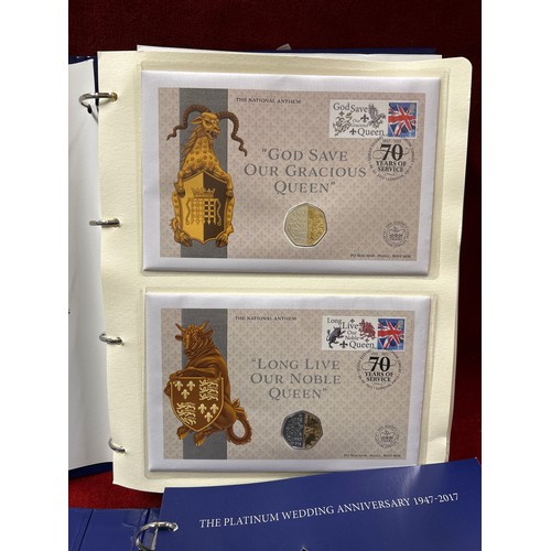 56 - Queen Elizabeth II Fifty Pence Coin Collection - dual silver plated coins. By Westminster Collection... 