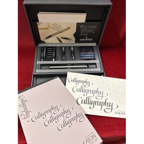 60 - A Sheaffer Calligraphy set with pen, inks and practice pad