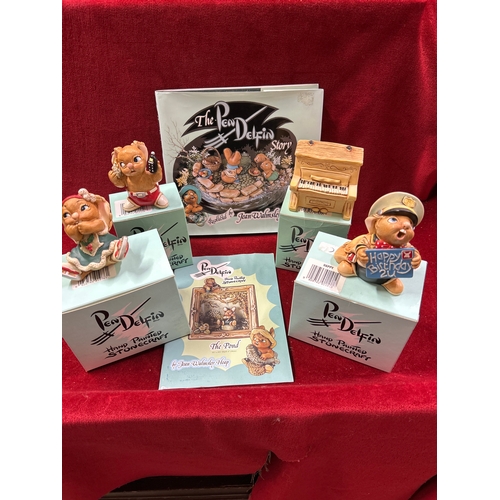 69 - Collection of Pendelfin including four boxed figures:- Happy, Piano, Holly, Hello (small chips see p... 