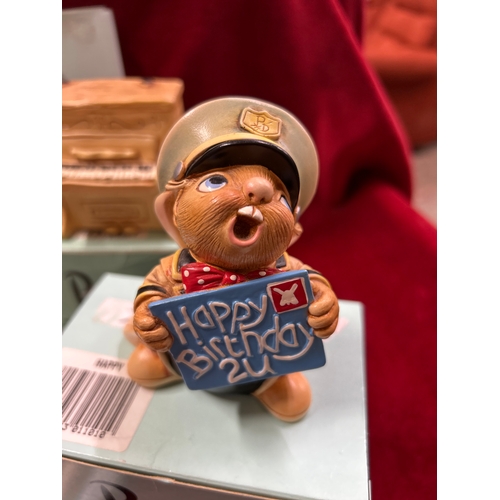 69 - Collection of Pendelfin including four boxed figures:- Happy, Piano, Holly, Hello (small chips see p... 