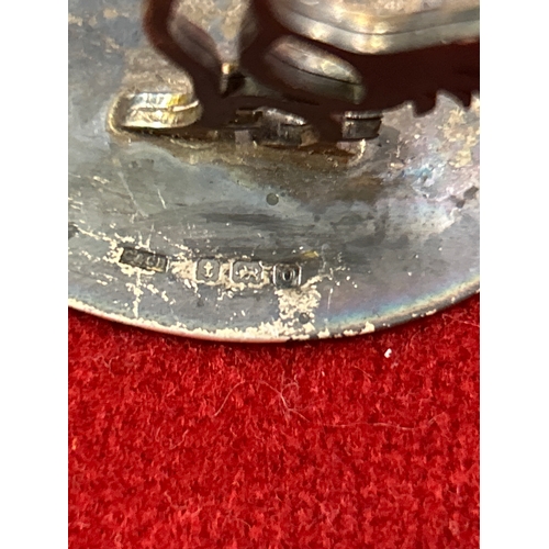 77 - Sterling silver cockerel menu holder Birm 1913 by C & C Hodgetts