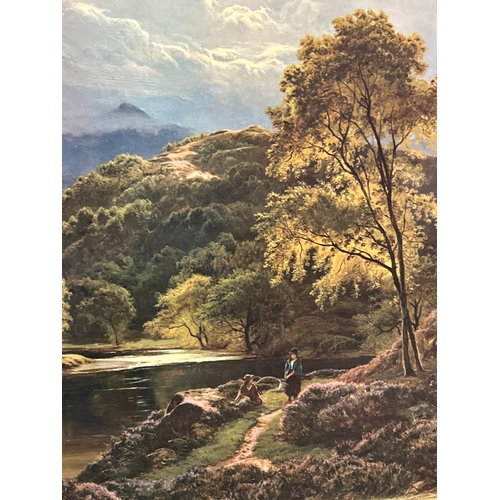 101A - A very large print of a landscape by Sidney Richard Percy “After the storm” in an ornate gilt frame.... 
