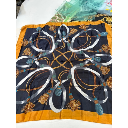 121A - Vintage ladies headscarves & neckties including  chiffon