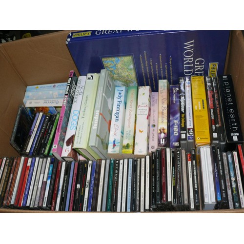 170 - Large box of games, CD's, DVD's and books