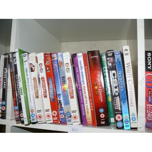 302 - 5 cubes of various DVD's, CD's and VHS