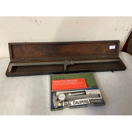 7 - Vintage 25” engineers vernier gauge in original fitted wooden case, by Brown & Sharpe Mfg Co. USA, t... 