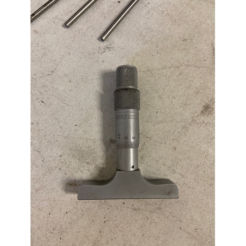 8 - Moore & Wright depth micrometer 0-6mm set in case.