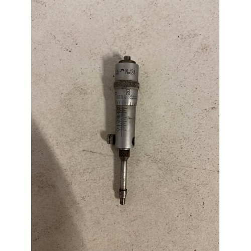 10 - Starrett solid-rod inside micrometer set, No. 124 model, used for measuring internal dimensions. In ... 