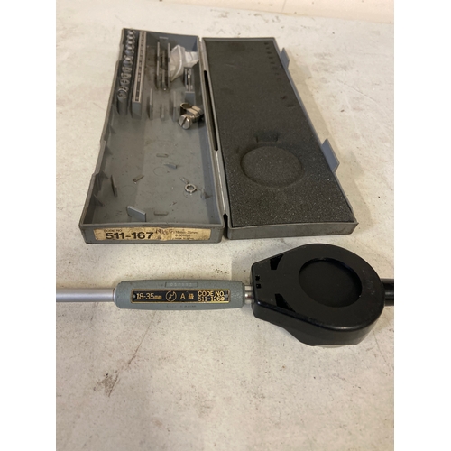 11 - Mitutoyo 511-167 dial bore gauge. This specific model has a measurement range of 18mm to 35 mm and a... 