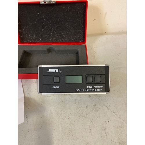 12 - SPI digital protractor, in the original fitted case with instructions.