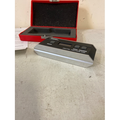 12 - SPI digital protractor, in the original fitted case with instructions.