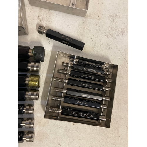 14 - 16x Kennedy engineering thread gauges in three tins. Some new and unused.