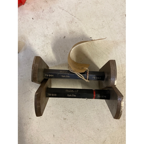 16 - ROK-IT Spherical 80mm bore gauges, plus an additional pin plug gauge.