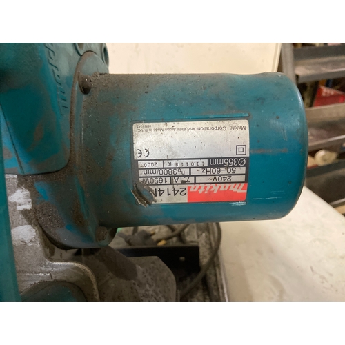 21 - Makita metal 240v cut-off saw, model 2414NB with a 355mm (14”) diameter blade.