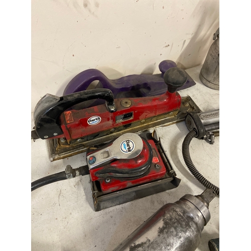 22 - Selection of Air line tools, including Blue Point impact wrench, Clarke sanding tools, Dunlop air bl... 