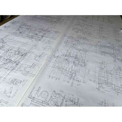 36 - Pair of very large Pilbeam technical drawings for the Honda Cylinder Component engine block, with Ja... 