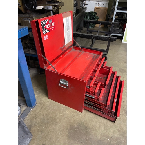 58 - Vintage red Road Chest, likely a Kennedy Classic but no longer bearing any branding. Similarly good ... 