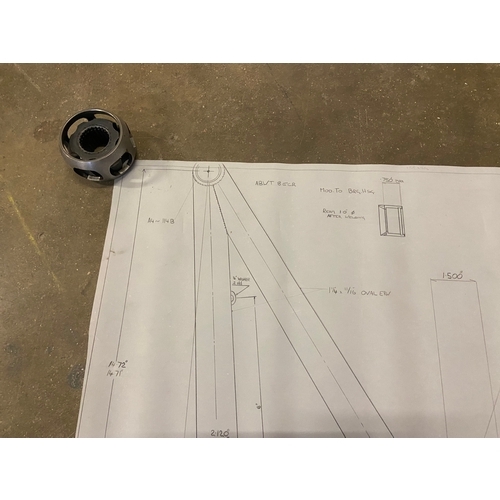 33 - Original Mike Pilbeam technical drawing for the Rear Lower Wishbone of the MP58 single seater hillcl... 