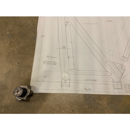33 - Original Mike Pilbeam technical drawing for the Rear Lower Wishbone of the MP58 single seater hillcl... 