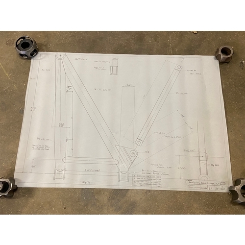 33 - Original Mike Pilbeam technical drawing for the Rear Lower Wishbone of the MP58 single seater hillcl... 