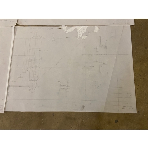 34 - Mixed group of six various original Mike Pilbeam technical drawings, including 1/4 scale scheme of t... 