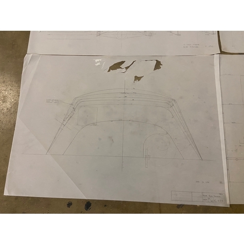 34 - Mixed group of six various original Mike Pilbeam technical drawings, including 1/4 scale scheme of t... 