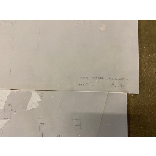 34 - Mixed group of six various original Mike Pilbeam technical drawings, including 1/4 scale scheme of t... 