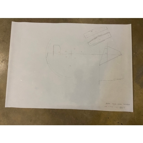 34 - Mixed group of six various original Mike Pilbeam technical drawings, including 1/4 scale scheme of t... 