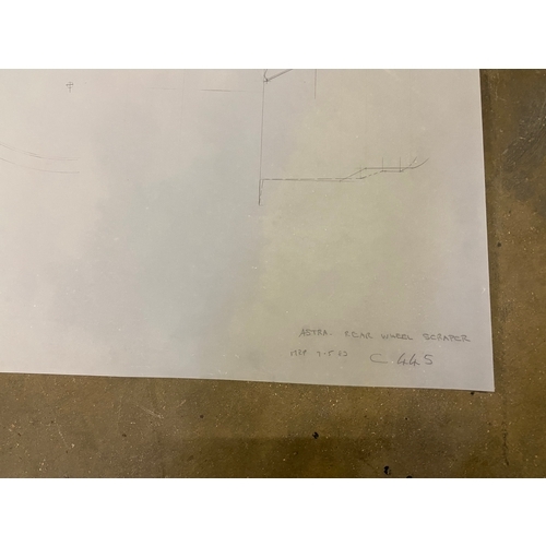 34 - Mixed group of six various original Mike Pilbeam technical drawings, including 1/4 scale scheme of t... 