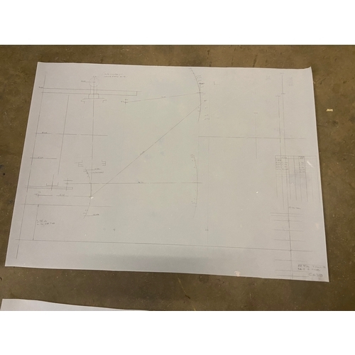 34 - Mixed group of six various original Mike Pilbeam technical drawings, including 1/4 scale scheme of t... 