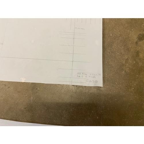 34 - Mixed group of six various original Mike Pilbeam technical drawings, including 1/4 scale scheme of t... 
