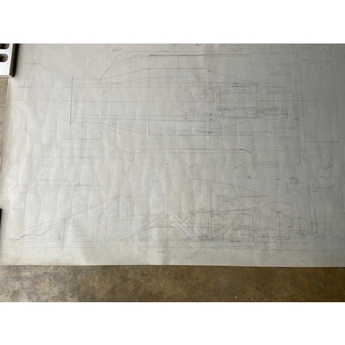 41 - Original Mike Pilbeam technical drawing - MP40 F2 Car - HART-ENGINED HILLCLIMB SINGLE SEATER. 136cm ... 