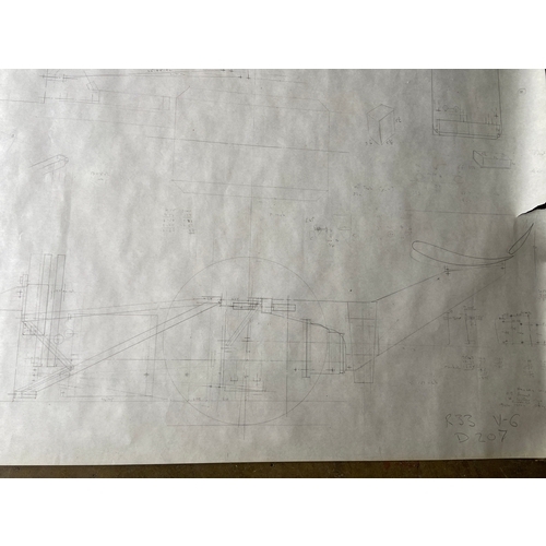 43 - Original Mike Pilbeam technical drawing - R33 V-6 race car. 120cm x 76cm.