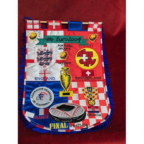 71 - Collection of football pennants to include 2002 Korea World Cup, Euro '96 final, Euro 2004, Aston Vi... 