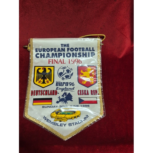 71 - Collection of football pennants to include 2002 Korea World Cup, Euro '96 final, Euro 2004, Aston Vi... 