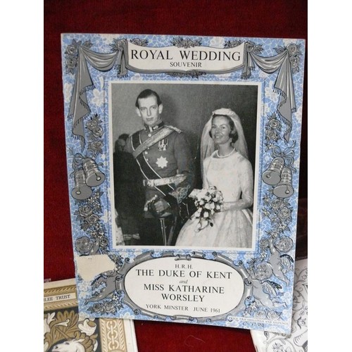 75 - Royalty memorabilia including Coronation programmes for 1937 & 1953, Royal Wedding Duke of Kent & Ka... 