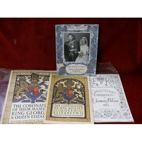 75 - Royalty memorabilia including Coronation programmes for 1937 & 1953, Royal Wedding Duke of Kent & Ka... 