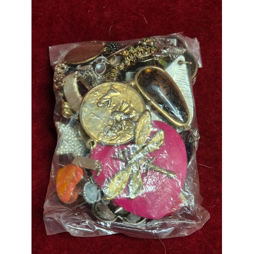 78 - 3 bags of mixed costume jewellery