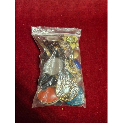 78 - 3 bags of mixed costume jewellery