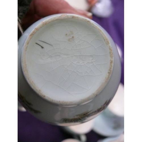 79 - Vintage Alfred Meakin tea set 'Pheasant' pattern - 21 pieces and also 7 pheasant pattern shot glasse... 