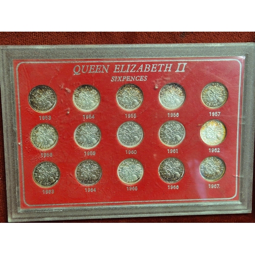 80 - Mixed lot of coins and notes British and Foreign to include Sixpence set 1953-1967 and Maltese proof... 