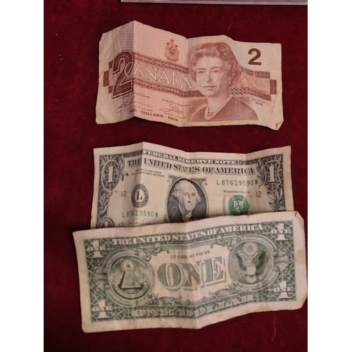 80 - Mixed lot of coins and notes British and Foreign to include Sixpence set 1953-1967 and Maltese proof... 